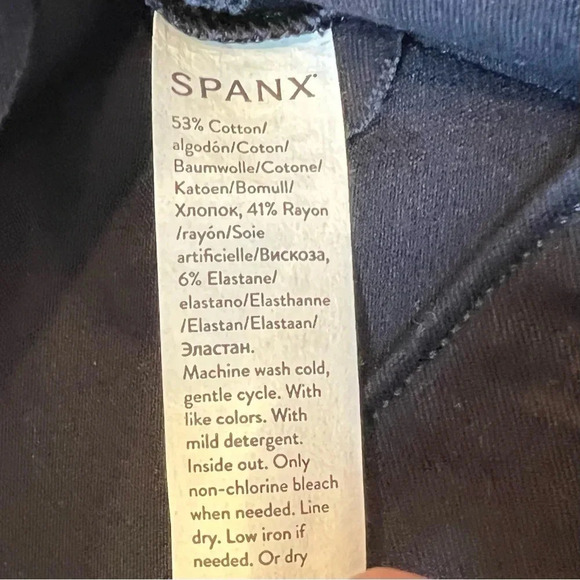 New SPANX On-the-Go Polished Ankle Slim Straight Pant Classic Navy NWT Women XS - Picture 8 of 10